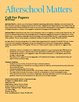 Afterschool Matters Call for Papers
