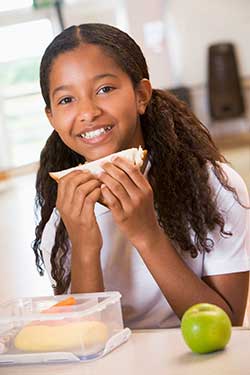 girl eating sandwich